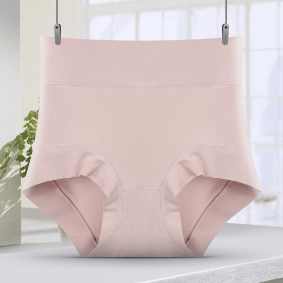 Damen Hohe Taille Baumwolle Unterwäsche Bauchkontrolle Einfarbig Stretch Atmungsaktiv Damen Damen Slips Unterhosen