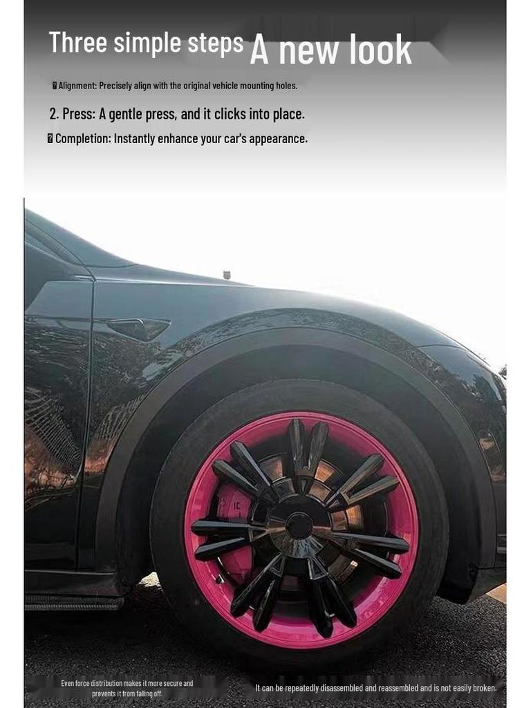 19-24 Tesla Model Y Cybertruck Style 19-Zoll Radkappen: Vollständige Abdeckung, Kratzfestes Dekor.