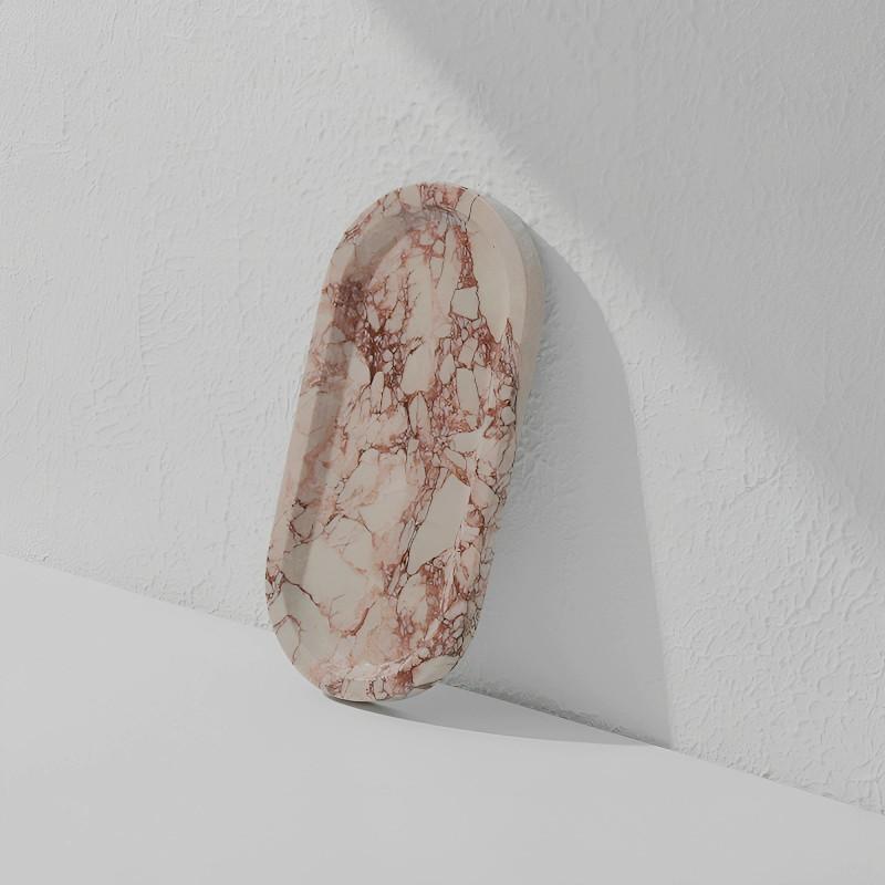 Natural Marble Soap Dispenser Tray Hotel Bathroom Vanity Organizer Modern Minimalist Decorative Serving Dish