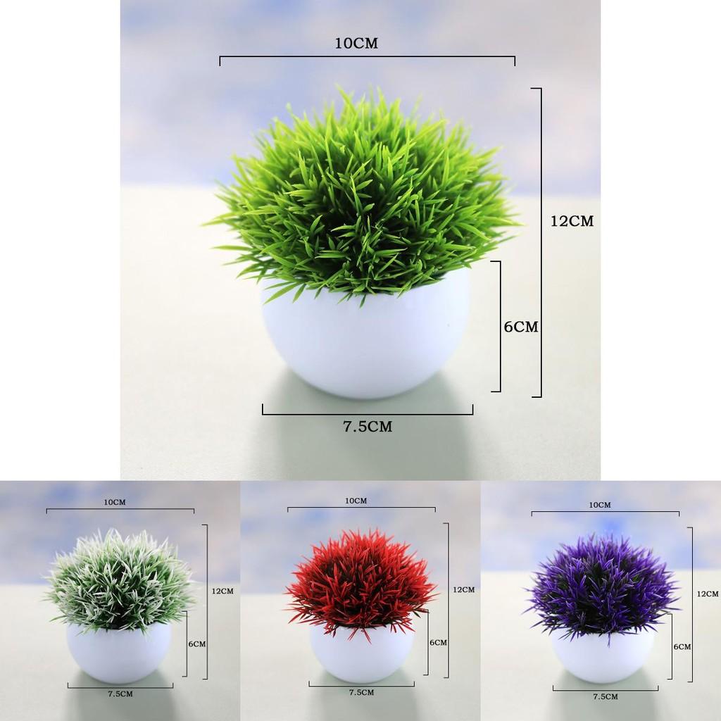 Faux Flower Ball Arrangement Small Potted Plant With Plastic Craft For Living Room Decor