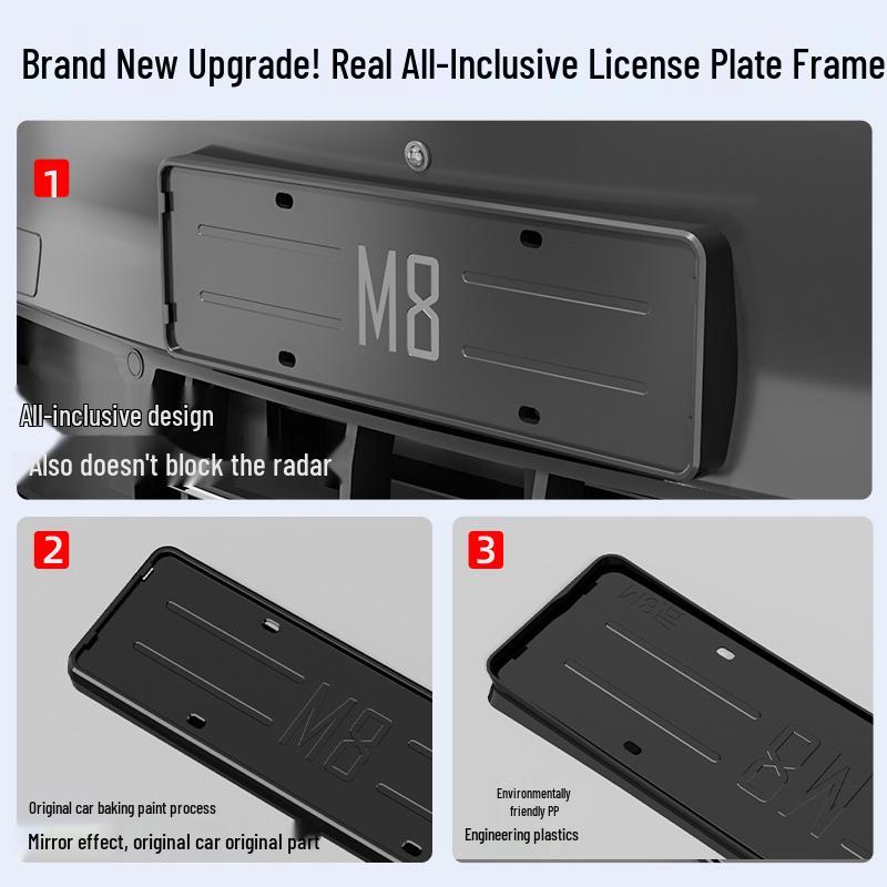 2025 AITO Wenjie New M9 M8 New Energy Full Edge License Plate Frame Accessory