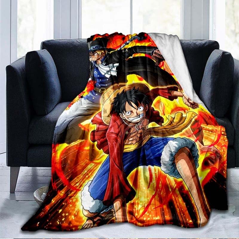 Anime One Piece 3D Printed Flannel Blanket Couch Quilt Cover Travel Child Bedding Plush Throw Flannel Blanket