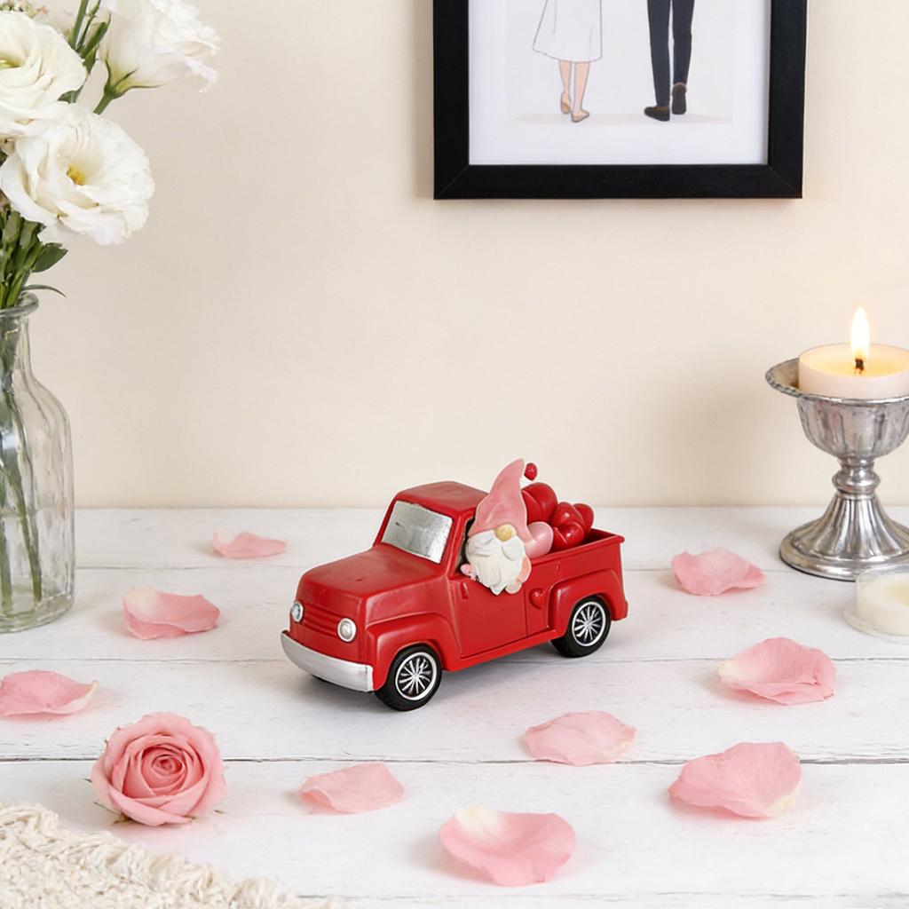 Valentine's Day Truck Series Dwarf Elderly Driver Love Desktop Decoration Resin Crafts Atmosphere Ornament