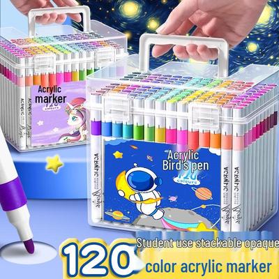 80-Color Acrylic Marker Set for Kids – Watercolor Brush Pens for Art & Graffiti
