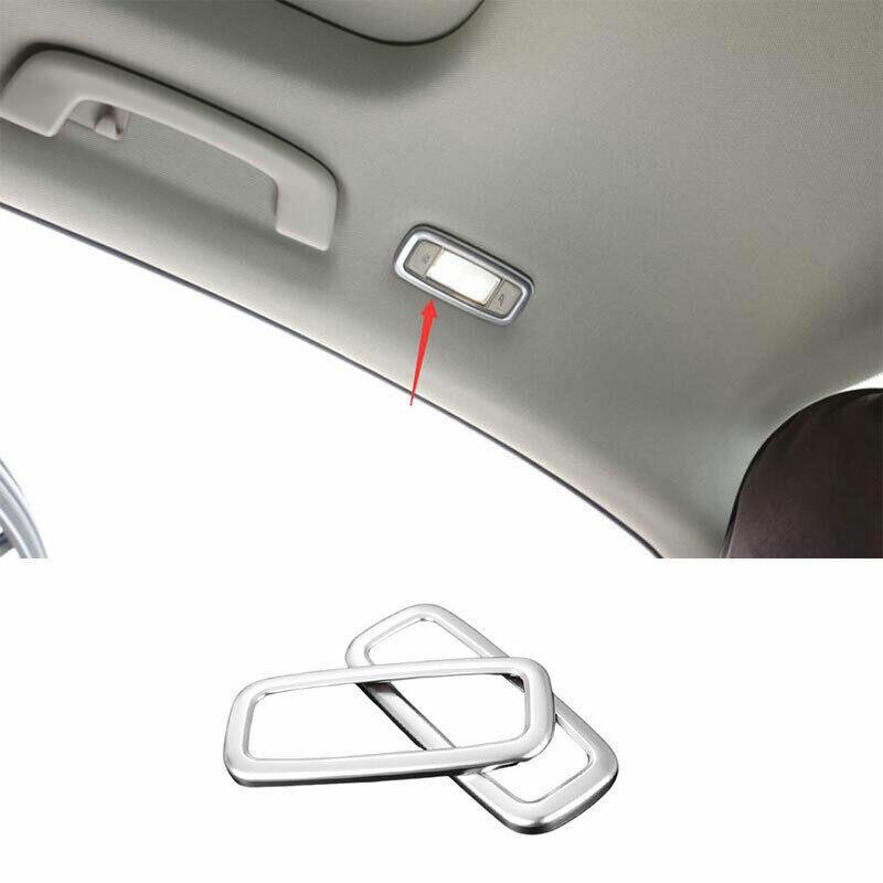For BMW 5 Series G30 2018- ABS Silver Rear Reading Light Lamp Frame Trim 2X