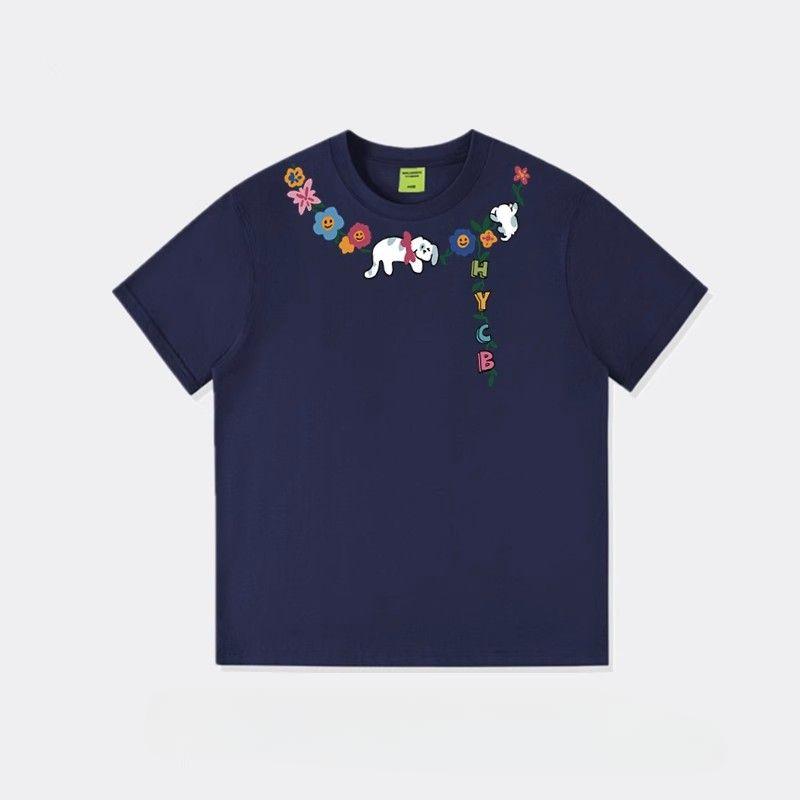 

Летняя повседневная футболка большого размера из 100% хлопка для женщин, хип-хоп, уличная одежда, винтажные футболки с коротким рукавом в стиле Харадзюку с рисунком для женщин, черные, белые, топы Y2k XL темно-синий