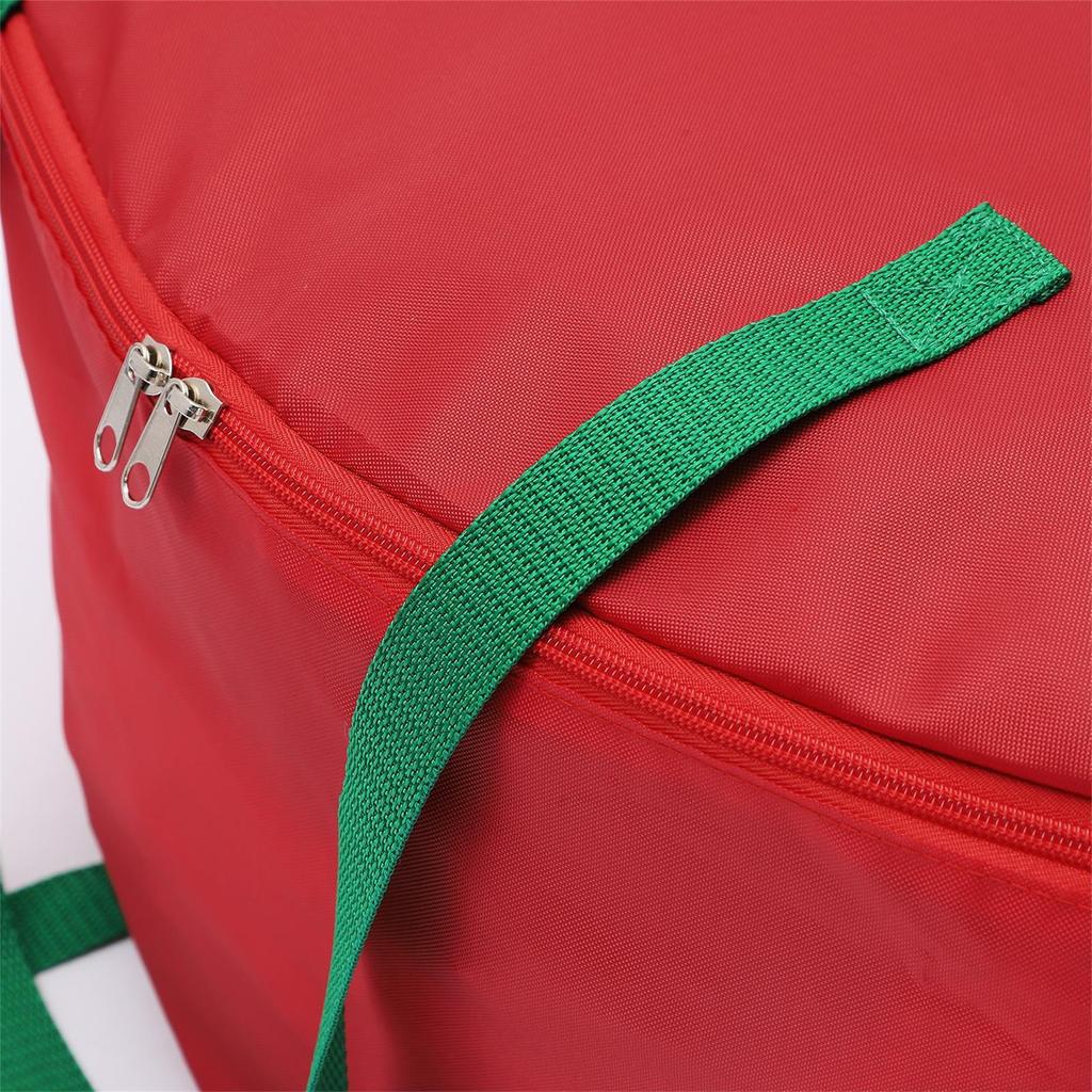 Xmas Wreath Storage Bag Nylon Waterproofing Tearproof Lightweight Portable Double Zippers Wreath Storage Container