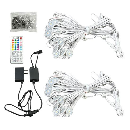 LED Light Strip with US Power Adapter IP67 Waterproof Outdoor RGB Light Adjustable Brightness Modes Patio Decorative Light