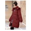Comfortable and Fashionable Korean Style Plus Size Hooded Long Down Cotton Coat with Large Pockets