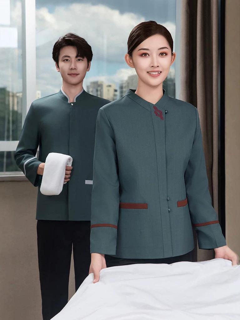 Unisex Plus Size Long Sleeve Hotel Cleaning Uniform