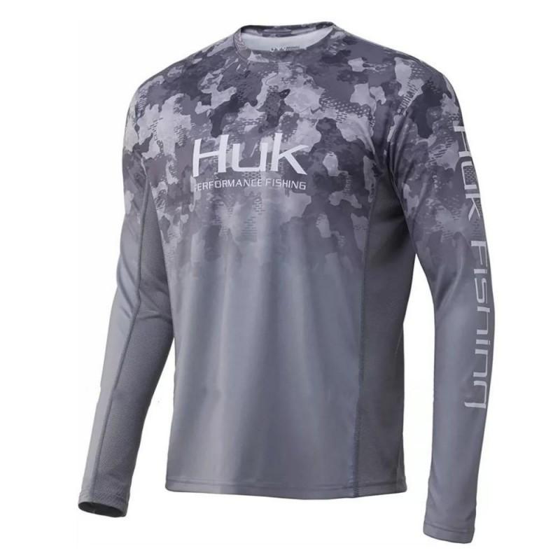 HUK Fischbekleidung Neues UPF+50 Eisgarn Leicht Atmungsaktiv Schnelltrocknend Langarm-T-Shirt