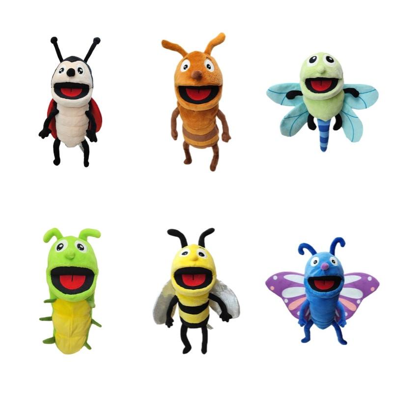 Insect Ventriloquist Puppet Plush Toy For Children's Storytelling Caterpillar Shape Soft And Huggable