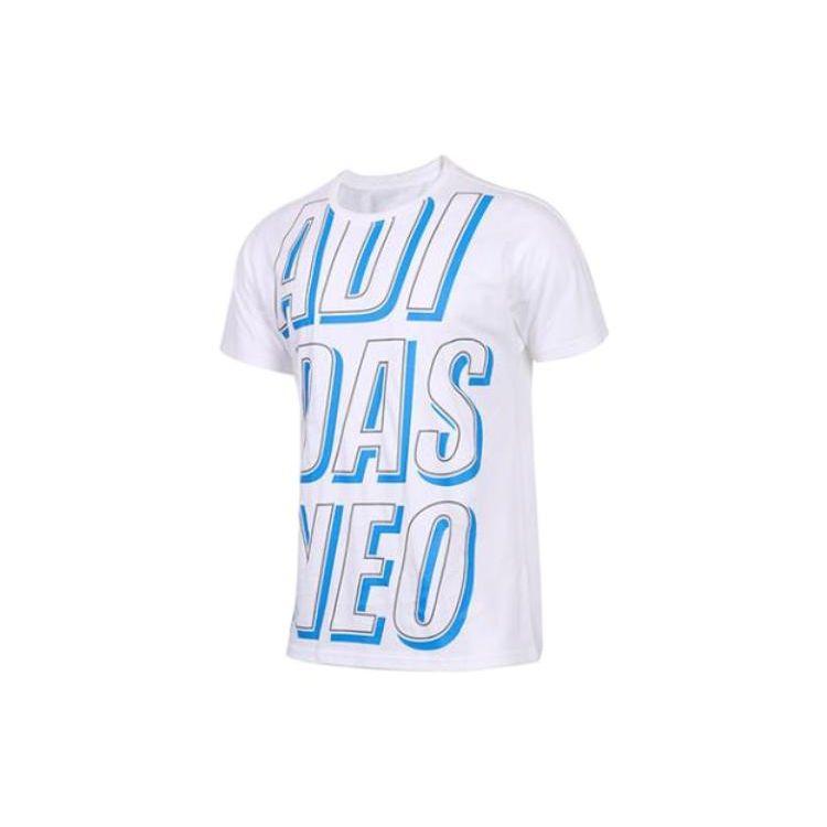 Adidas Neo Large Logo Printed Round Neck Short Sleeve T-Shirt Men Tops White DM2148 XXL