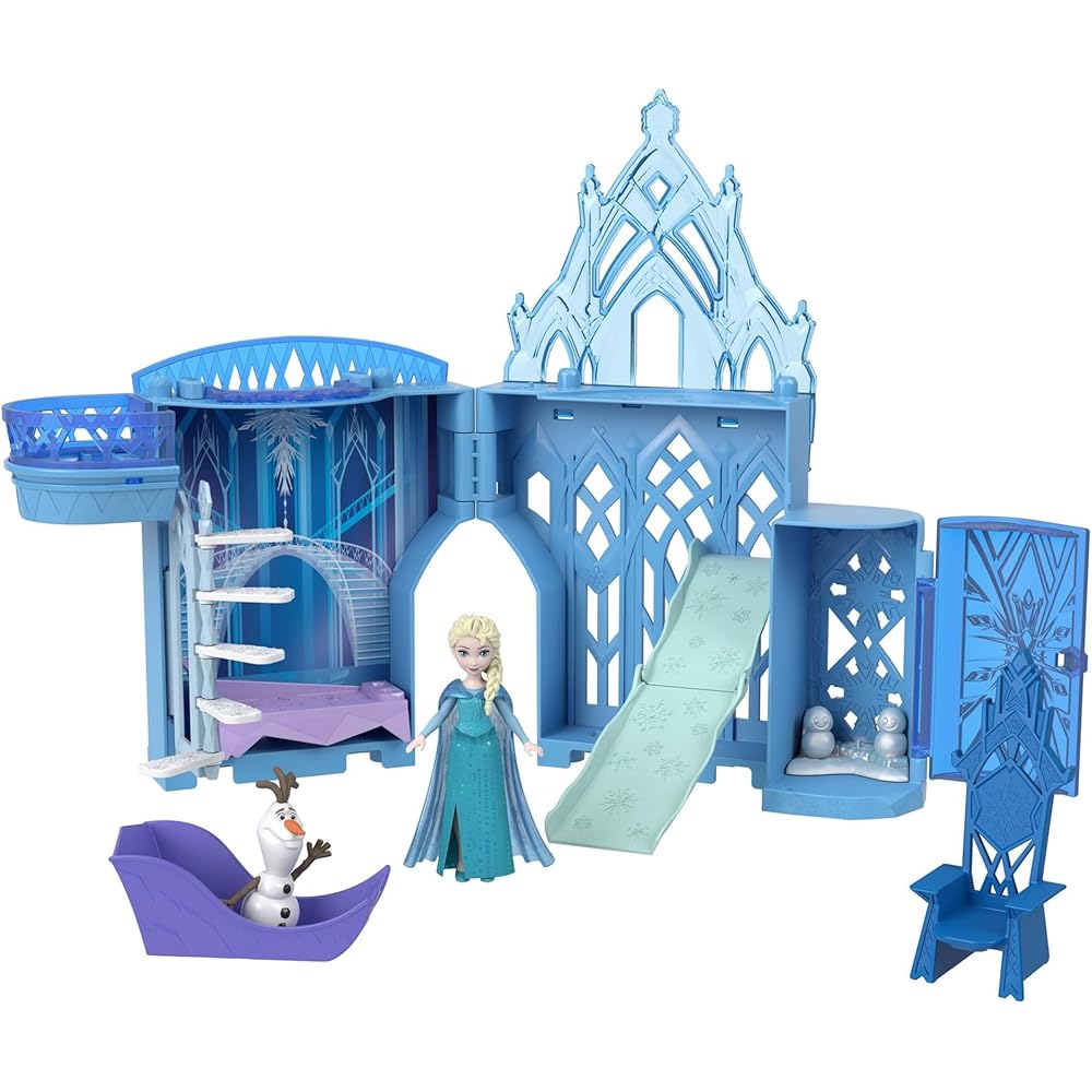 

Mattel Disney Frozen Elsa Ice Castle Playset with Mini Doll for Pretend Play Ages 3 and Up Blue