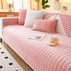 Warm Non-Slip Sofa Cushions Winter Thicken Plaid Plush Sofa Cover Living Room Flannel Couch Covers Universal Armrest Back Towel