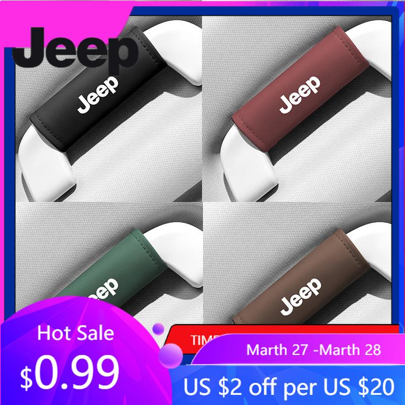 Für Jeep 2 Stück Leder Auto Tür Armlehnenabdeckung Dachgriff Abdeckung Für Jeep Grand Cherokee Wrangler JK Gladiator Compass Reneg