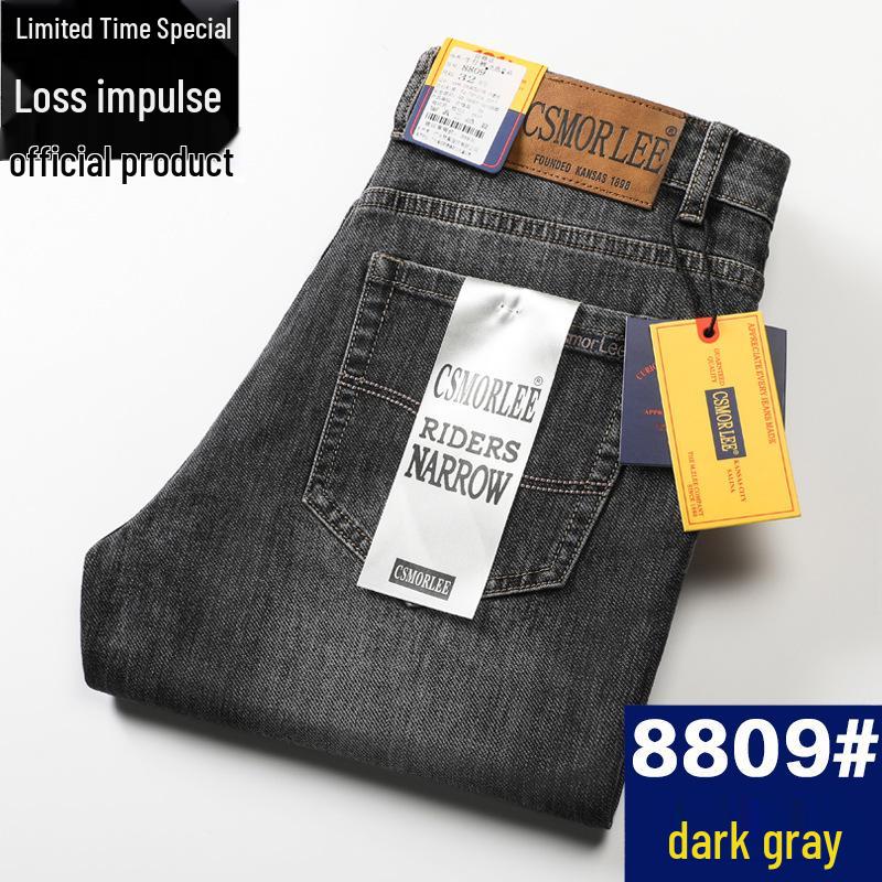 CSMOR LEE Herren Retro Stretch Straight-Leg Jeans - Herbst Locker Geschnittene Vielseitige Hose