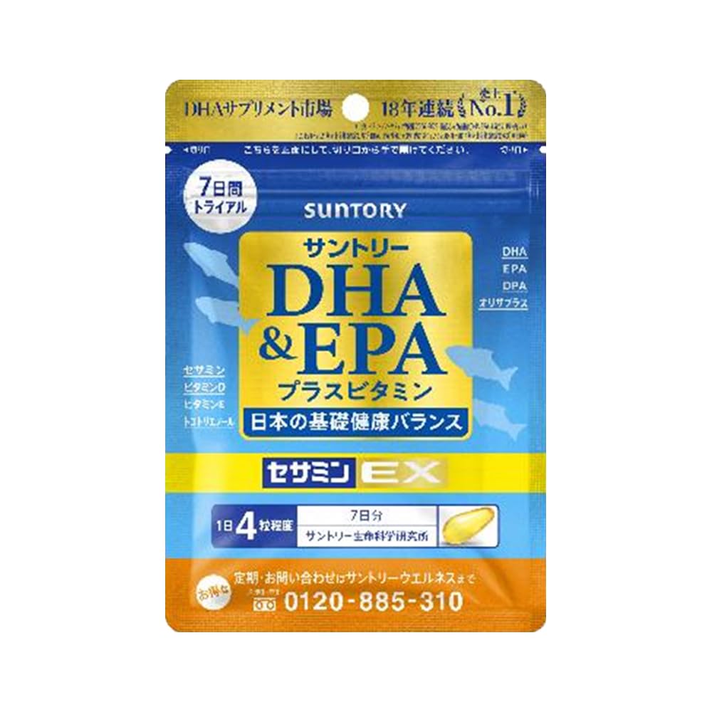 

Suntory DHA&EPA + Sesamin EX Omega-3 Fatty Acids, Blue Fish Supplement 28Capsules