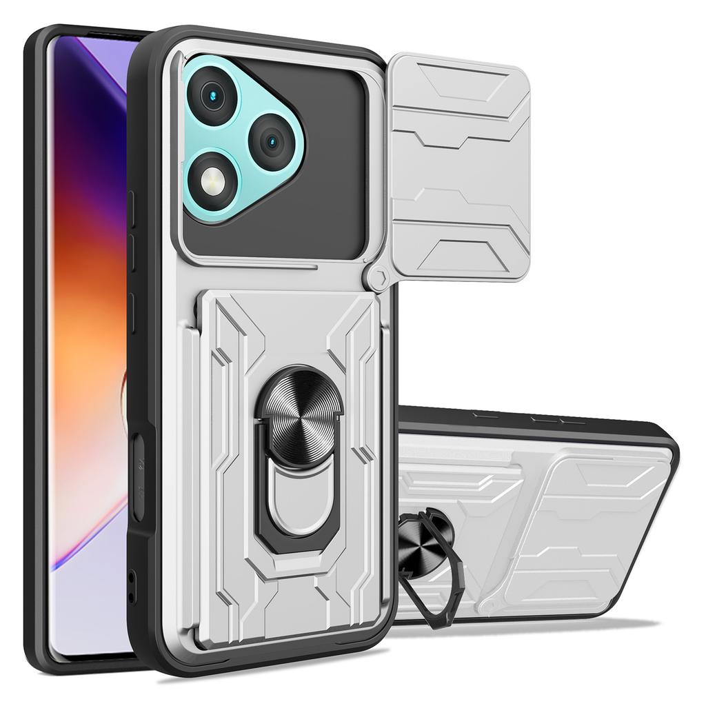 For Honor 400 Lite 5G Case PC+TPU Kickstand Phone Back Cover with Camera Slider