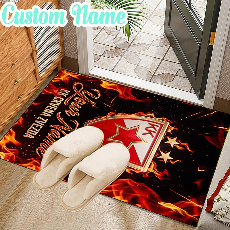 Custom Name FK Crvena Zvezda Rug Office Rug Chair Mat Non Slip Carpet Rugs for Bedrooms Dining Room Living Room Home Decor Gifts