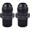 EVIL ENERGY 10AN Male Flare To 1/2" NPT Pipe Fitting Adapter Aluminum Straight Black 2PCS
