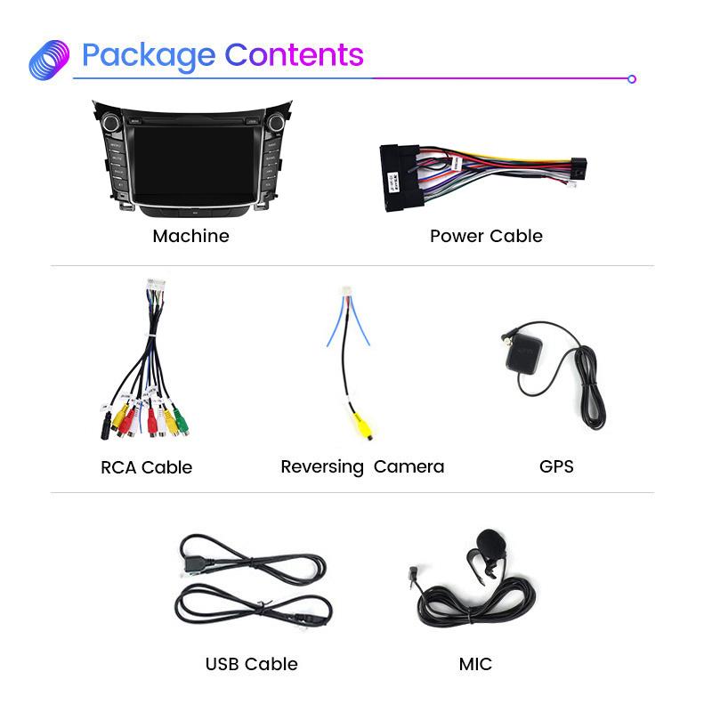 7'' Car Radio for Hyundai I30 Elantra GT 2011-2017 Carplay Android Auto Screen Multimedia Player GPS Navigation RDS FM Autoradio