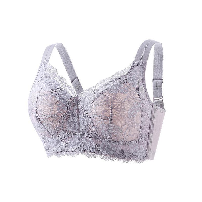 No Steel Ring Bra Women's Underwear Large Size Thin Design Adjustable Bra Adjustable Bra Double Breasted Upper Support Anti Sagging Bra