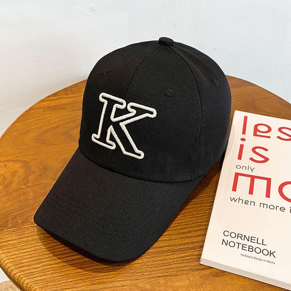 Soft Cotton Baseball Cap K Letter Embroidery Peaked Cap Fashion Dad Hat