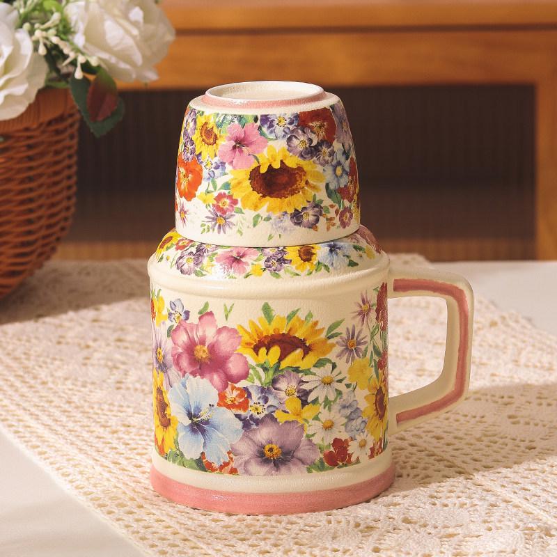 

Retro Purple Crepe Myrtle Ceramic Mug with Lid – Perfect Birthday or Ritual Gift for Girlfriend or Best Friend (Gift Box Set) No Specification