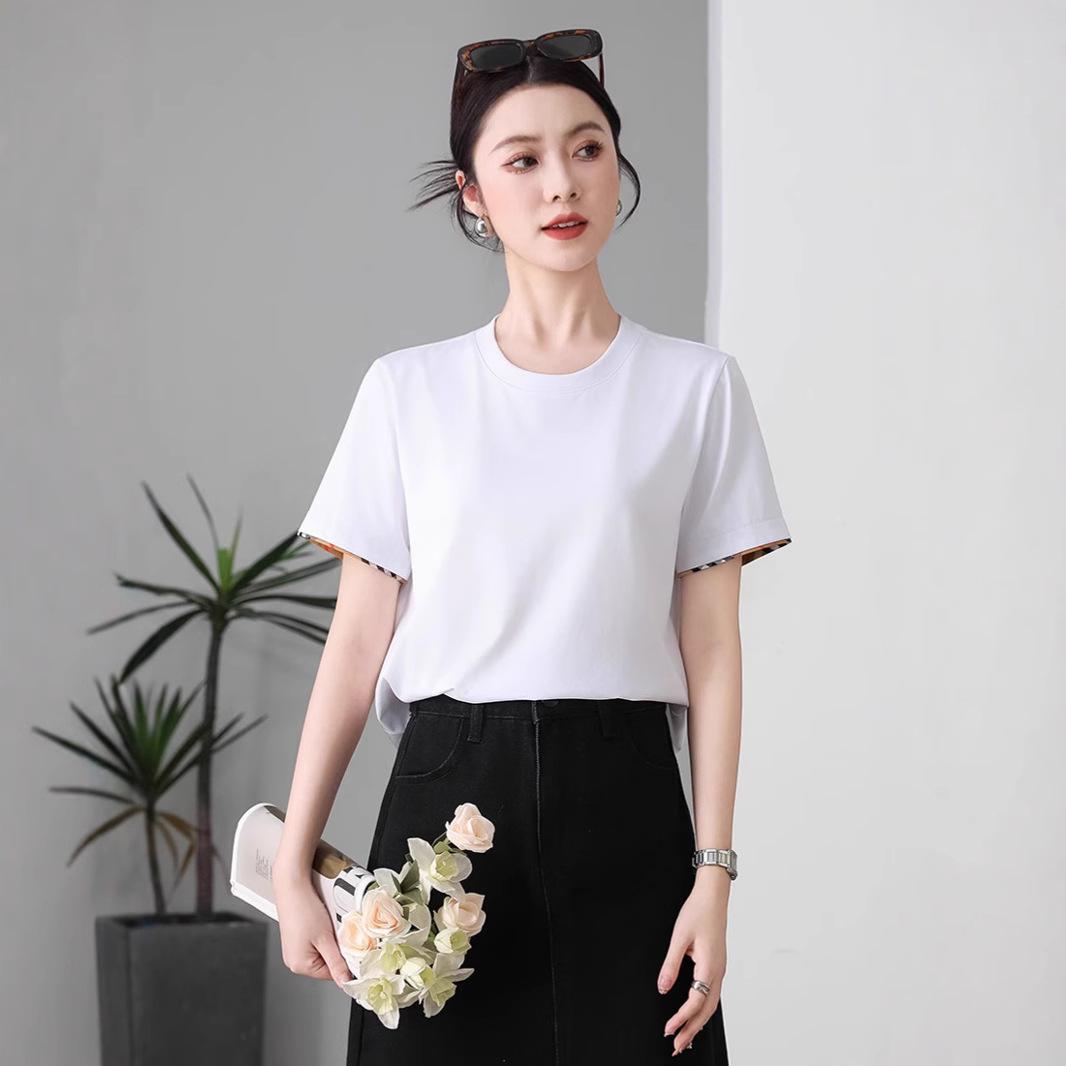 

2025 Summer Combed Cotton Straight Shoulder T-shirt - Unisex Short Sleeve Trendy Style 3XL