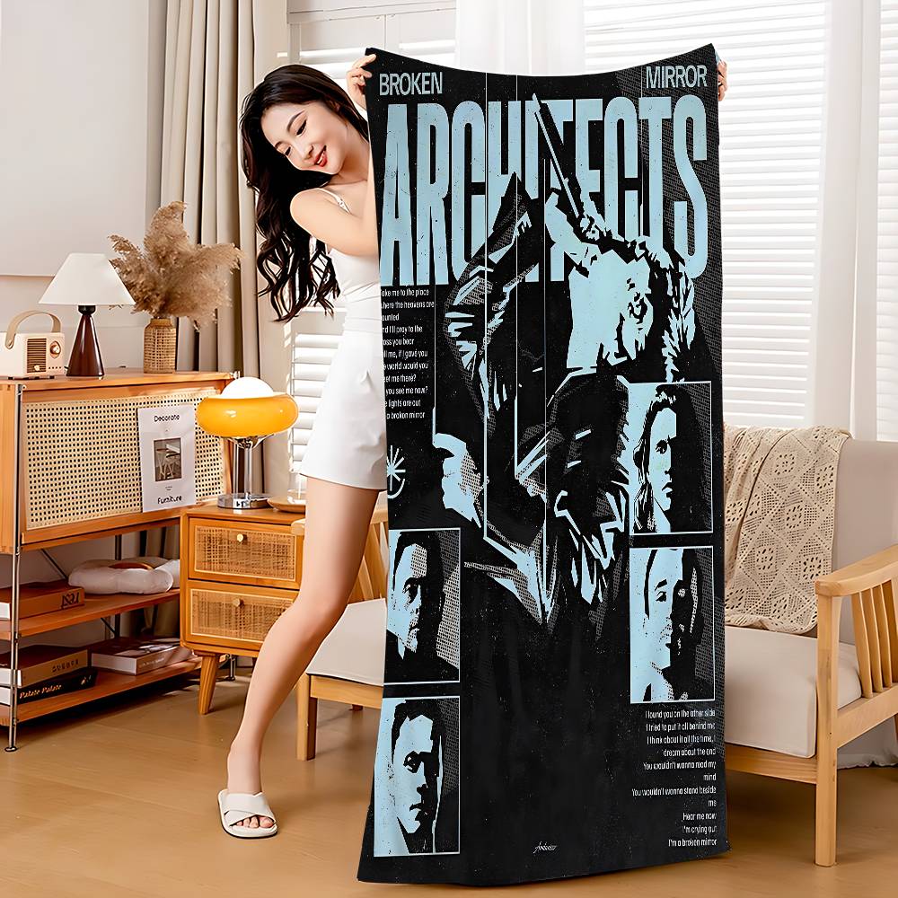 

Music Band A-Architects Beach Towel Colorful Bath Towels For Girl Microfiber Quick Dry Sand Free Beach Yoga Spa Gym Pool W30*H60(CM)