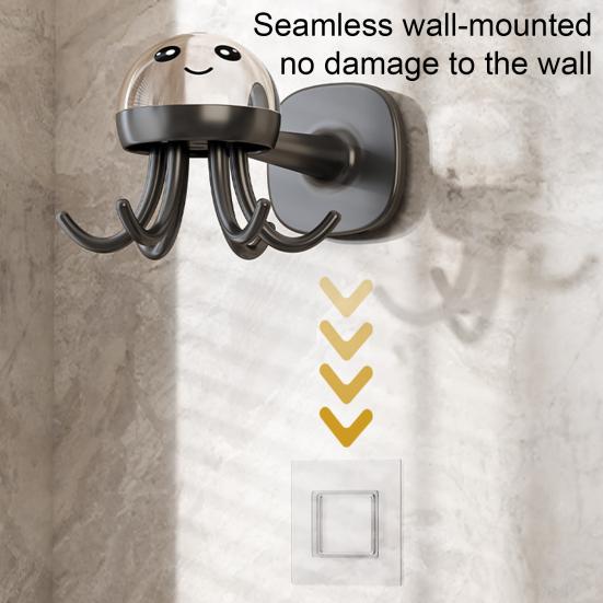 Kunststoff Wandhänge-Aufbewahrungsregal mit starkem Klebe-Tragfähigkeit Cartoon-Oktopus-Form Sechsarm-Design Badezimmer-Aufbewahrungsregal