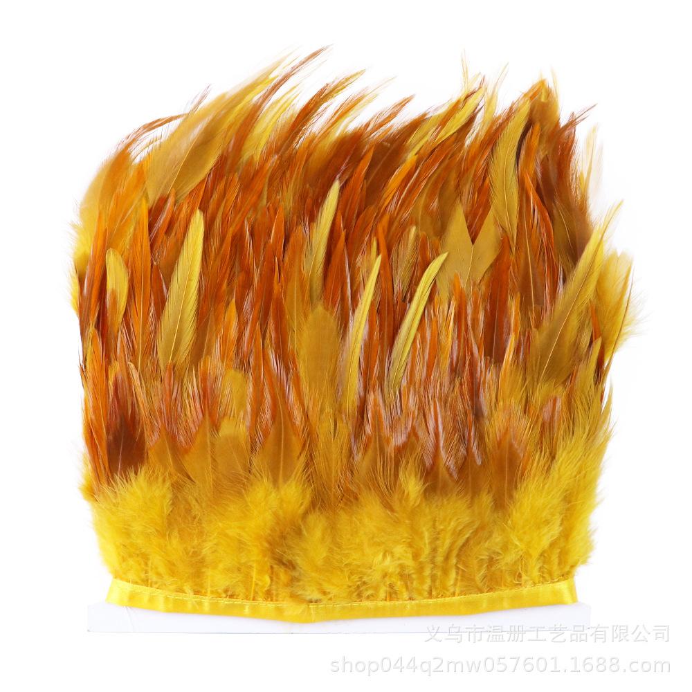 3-5 Red Tip Cloth Edge Stage Shooting Props Colored Chicken Feather Cloth With Evening Dress Skirt Diy