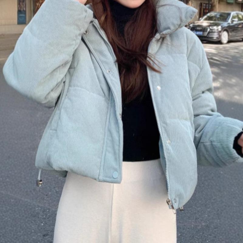 Cotton Corduroy Jacket Winter Latest Short Style Thickened Student Cotton Jacket for Women