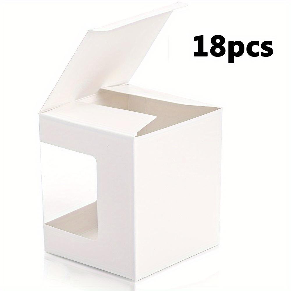 18pcs White Packaging Box with Transparent Windows Gift Boxes Wrapping Box with Clear View Window for Wedding Mugs Cup Boxes for Jewelry Display