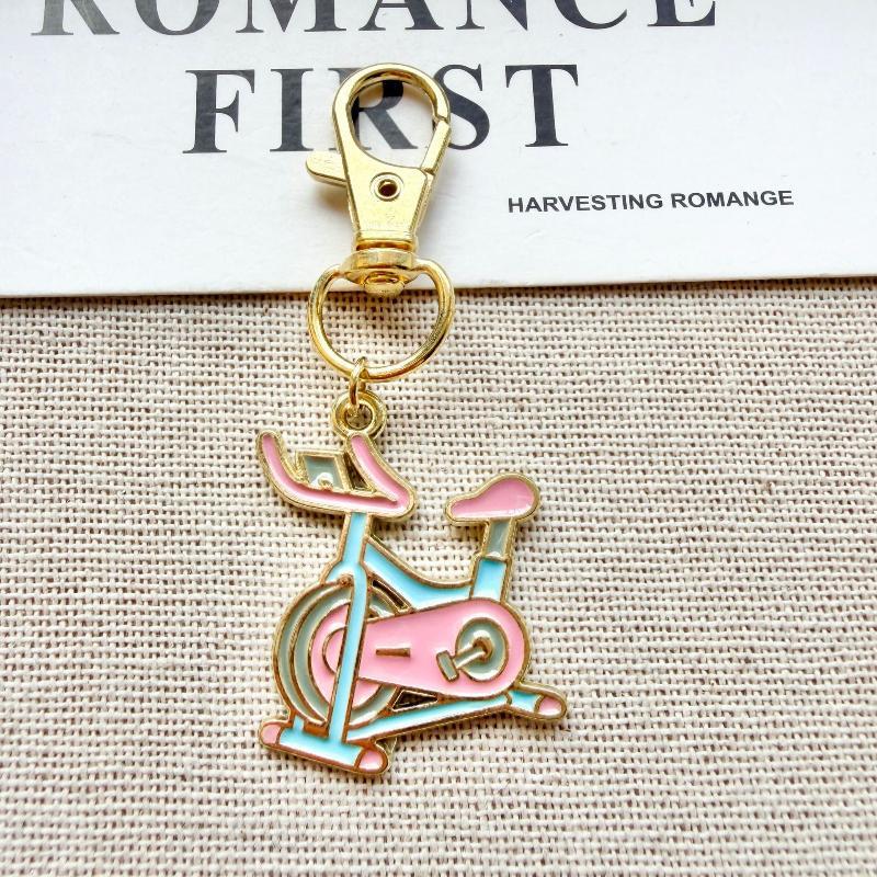 1Pcs Alloy Fitness Keychain Sports Theme Pendant Bag Charm Decorative Key Ring Gift For Sports Lover