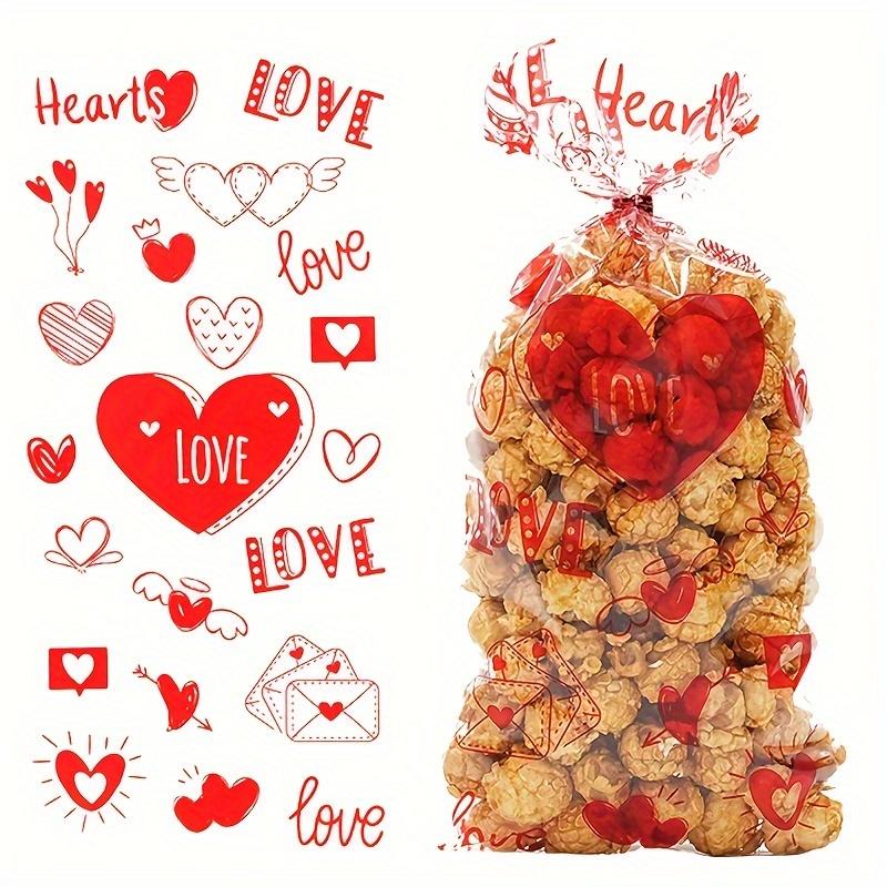 100 Pcs/Pack Candy Wrapping Cellophane Treat Bags with Twist Ties Candy Cookie Bags Gift Bags for Wedding Snack Dessert Party Favor Packaging