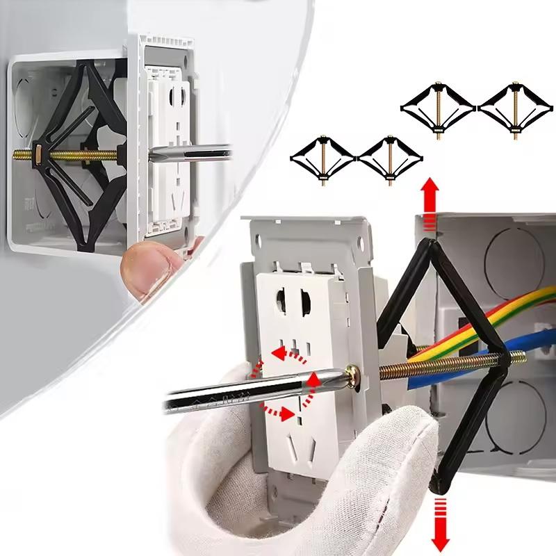 New 10/50pcs 86 Type Wall Sock Bottom Box Repair Screw Tools Wall Switch Fixed Support Rod Adjustment Socks Box Electrical Ss