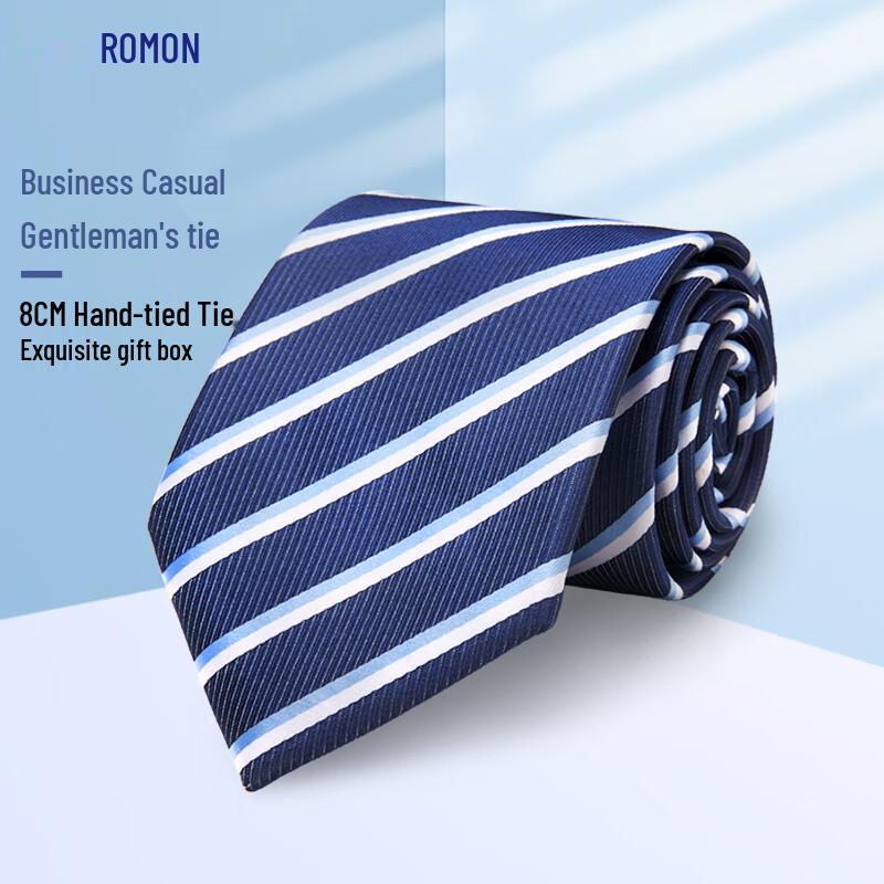 Romon Men s Business Striped Tie 8cm Wide