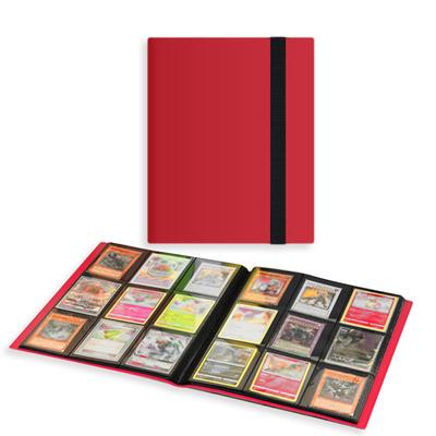 WISSUA Card File Trading Card Binder Card Case File Sleeve Compatible Card Storage 9 Pockets Holds 360 Game/Sports (Red, Cards)