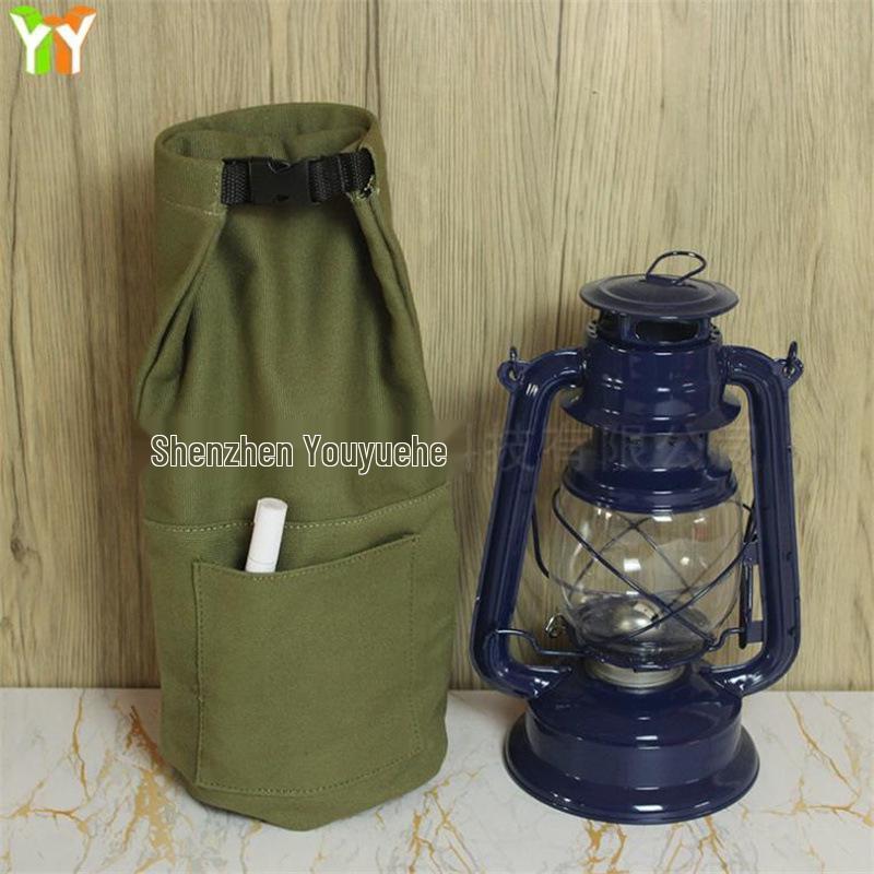 

Retro Canvas Tote for Kerosene Lamp Storage - Outdoor Camping Shade Bag зелёный