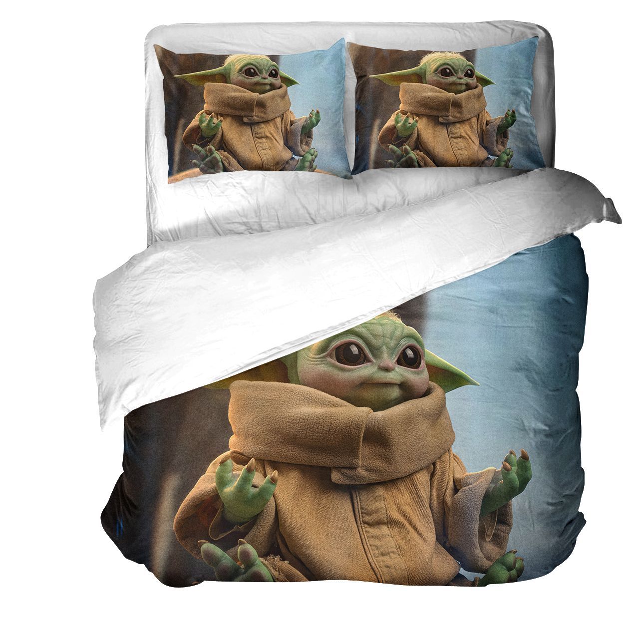 

Зоряні Війни Малюк Йода 3D Цифровий Друк Набір Постільної Білизни з Трьох Предметів Quilt cover 155 * 220 * 1 2pcs