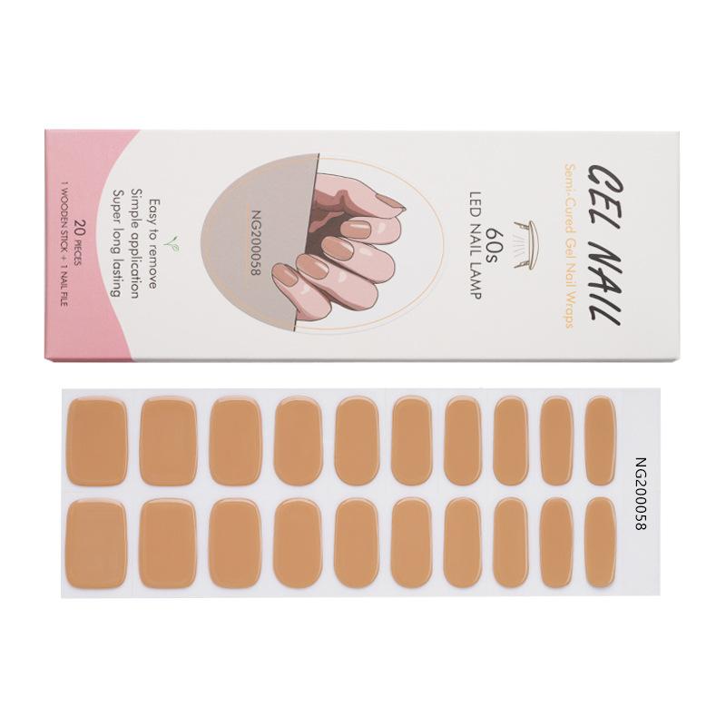 

Новые однотонные наклейки для полного покрытия ногтей, полузатвердевшие под лампой корейские гелевые наклейки для ногтей, клей-лак для ногтей, наклейки для нейл-арта normal specification