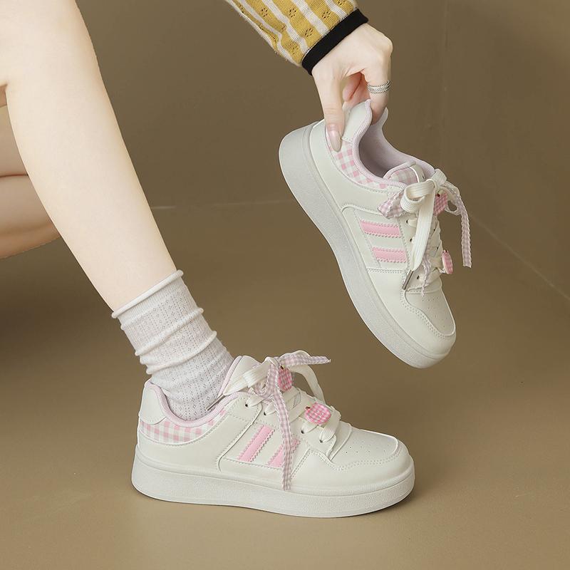 Fashion CRLAYDK Women's Classic White Sneakers Casual Skate Fashion Low Top Shoes PU Leather Ladies Walking Comfort Anti Slip Tennis