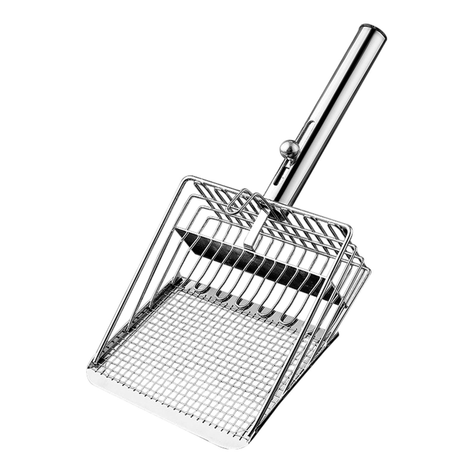 

Large Size Small Hole Cats Litter Sands Push And Pull Clean The Dog s Feces Metal Cats Litter Scoop One Size белый