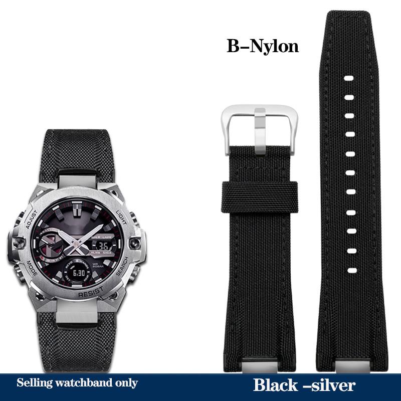 Nowy Pasek do Zegarka ze Skóry Naturalnej Casio Stalowe Serce Zegarek Seria GST-B400 GST-B400BD Zmieniony Pasek Nylonowa Bransoleta Sportowa Męski