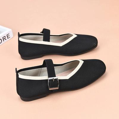 Women's Breathable Mesh Shoes Square Casual Shoes Soft Light Breathable Flat Shoes Women