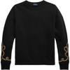 Moletom Gola Careca Manga Longa com Bordado de Padrão Polo Feminino sweatshirt 211862124-001