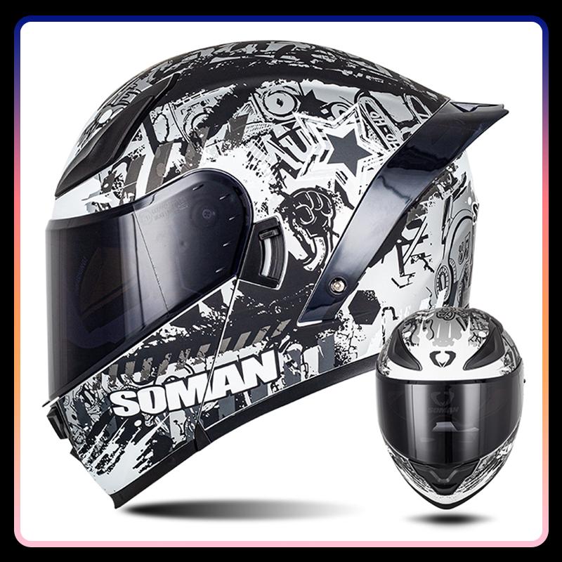 Dual Lens Flip Up Helmets for Motorcycle Moto DOT Approved Full Face Motorcycles Helmet Double Lens Modular Helmet