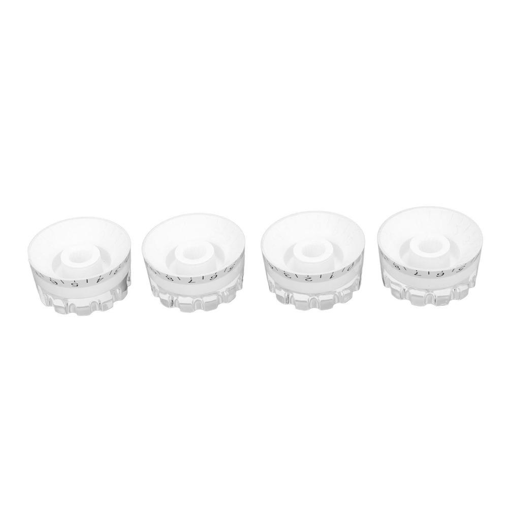 4PCS Acrylic Material Knurled Metal Knobs Electric Guitar Guitar Knob Electric Guitar белый